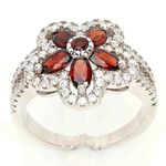 серебряное кольцо с полудрагоценными камнями 59307624